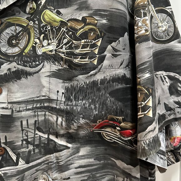 Paradise Found Motorcycle design, collared shirt, Size: M - Picture 3 of 5